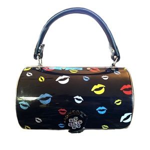 💋Prezzo bag! Unique metal cylinder that opens. Has handle and long strap.